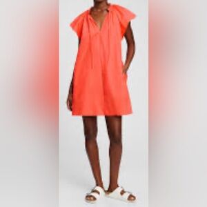 Gap Tie-Front Flutter Sleeve Mini Dress, size M